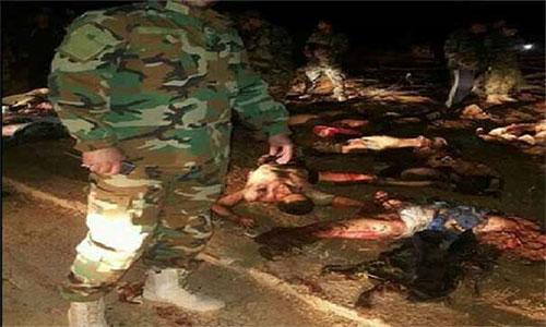 cadáveres de terroristas en el campo de batalla